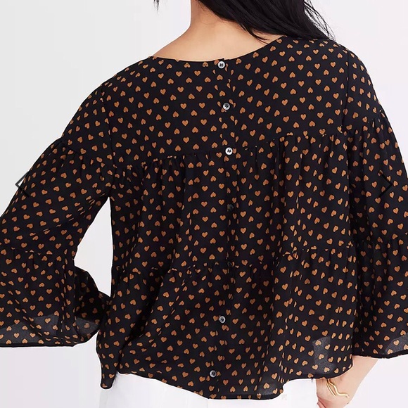 Madewell silk heart tiered top XS - Picture 4 of 9